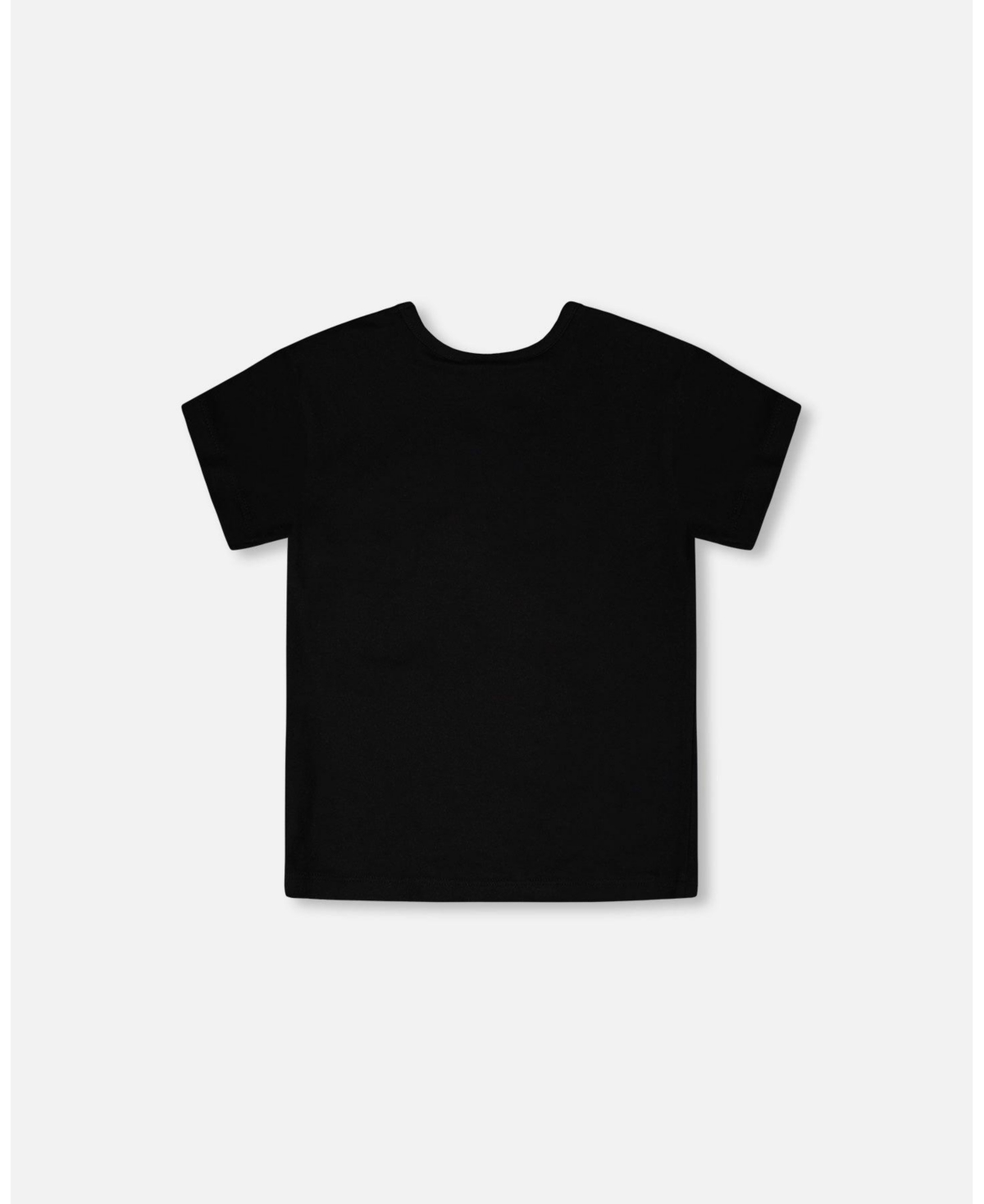 Deux par Toddler Girls Cotton Jersey T-Shirt Black with Zebra