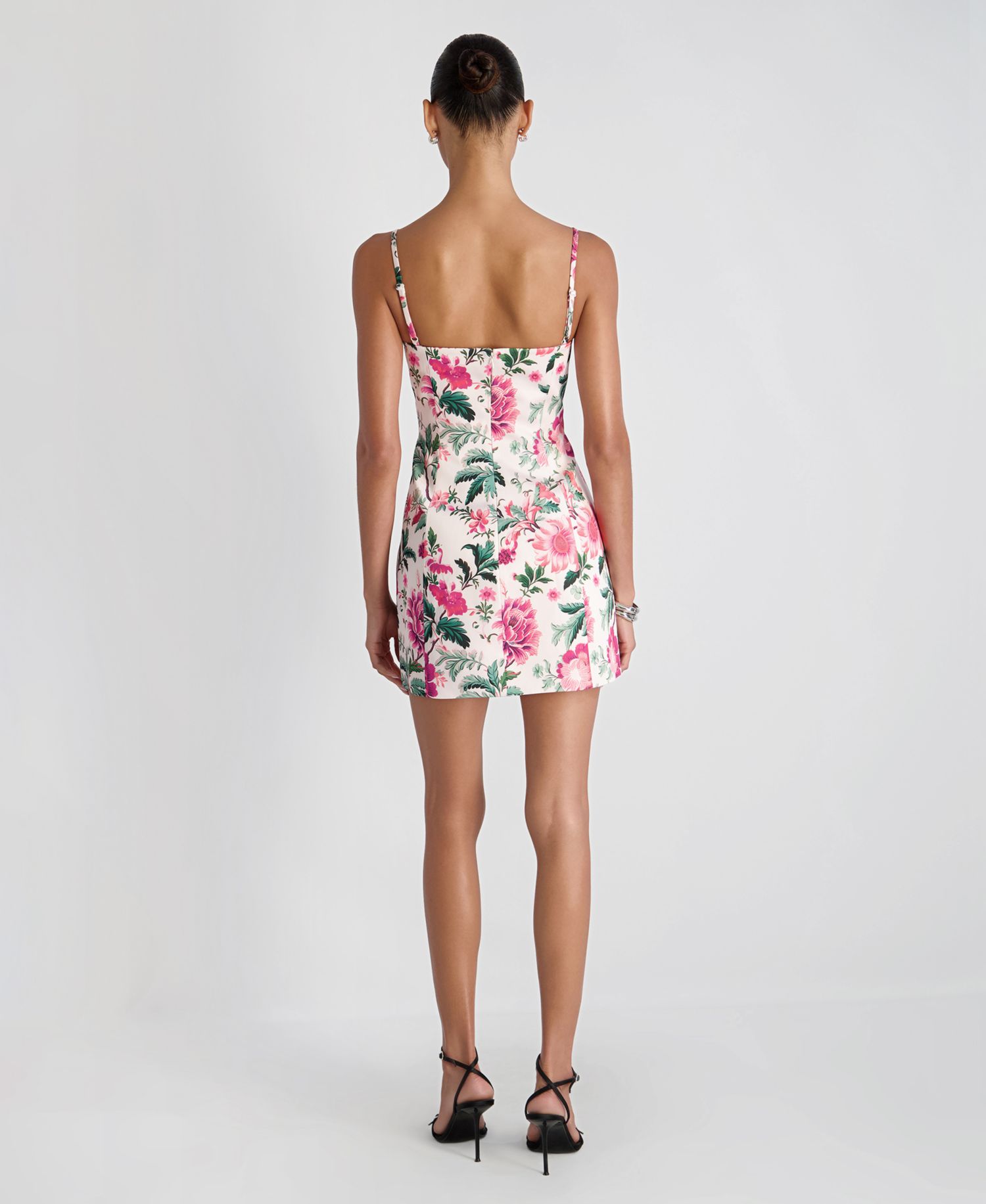 Women's Floral Print Square Neck Mini Dress