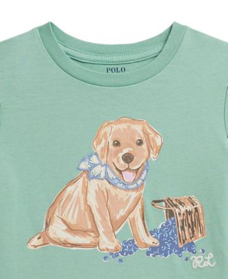 Girls' 2-6X Dog-Print Crewneck Jersey T-Shirt