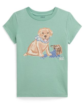 Girls' 2-6X Dog-Print Crewneck Jersey T-Shirt