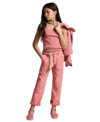 Girls' 7-16 Mini-Cable Square Neck Tank Top