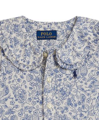 Girls' 2-6X Floral Slub Button Placket Shirtdress