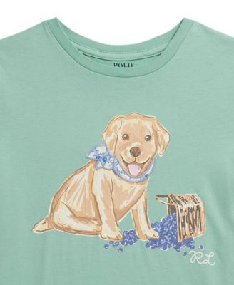 Girls' 7-16 Dog-Print Crewneck Jersey T-Shirt