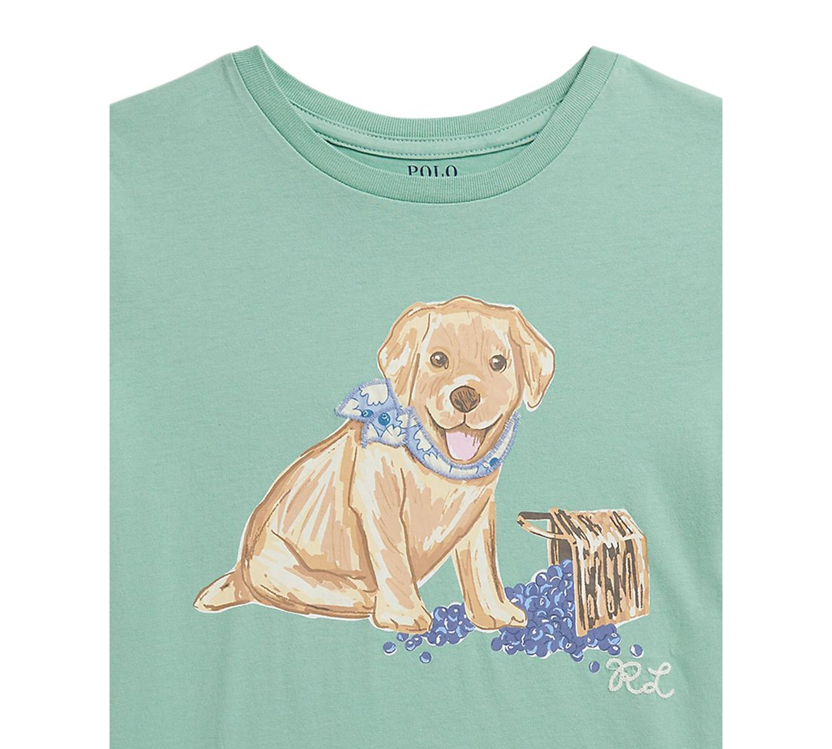Polo Ralph Lauren Girls' 7-16 Dog-Print Crewneck Jersey T-Shirt