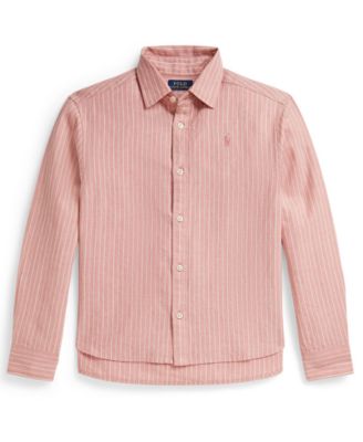 Girls' 7-16 Striped Point Collar Boxy Shirt