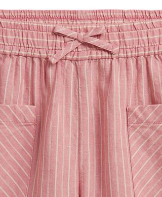 Girls' 7-16 Striped Elastic Waistband Shorts