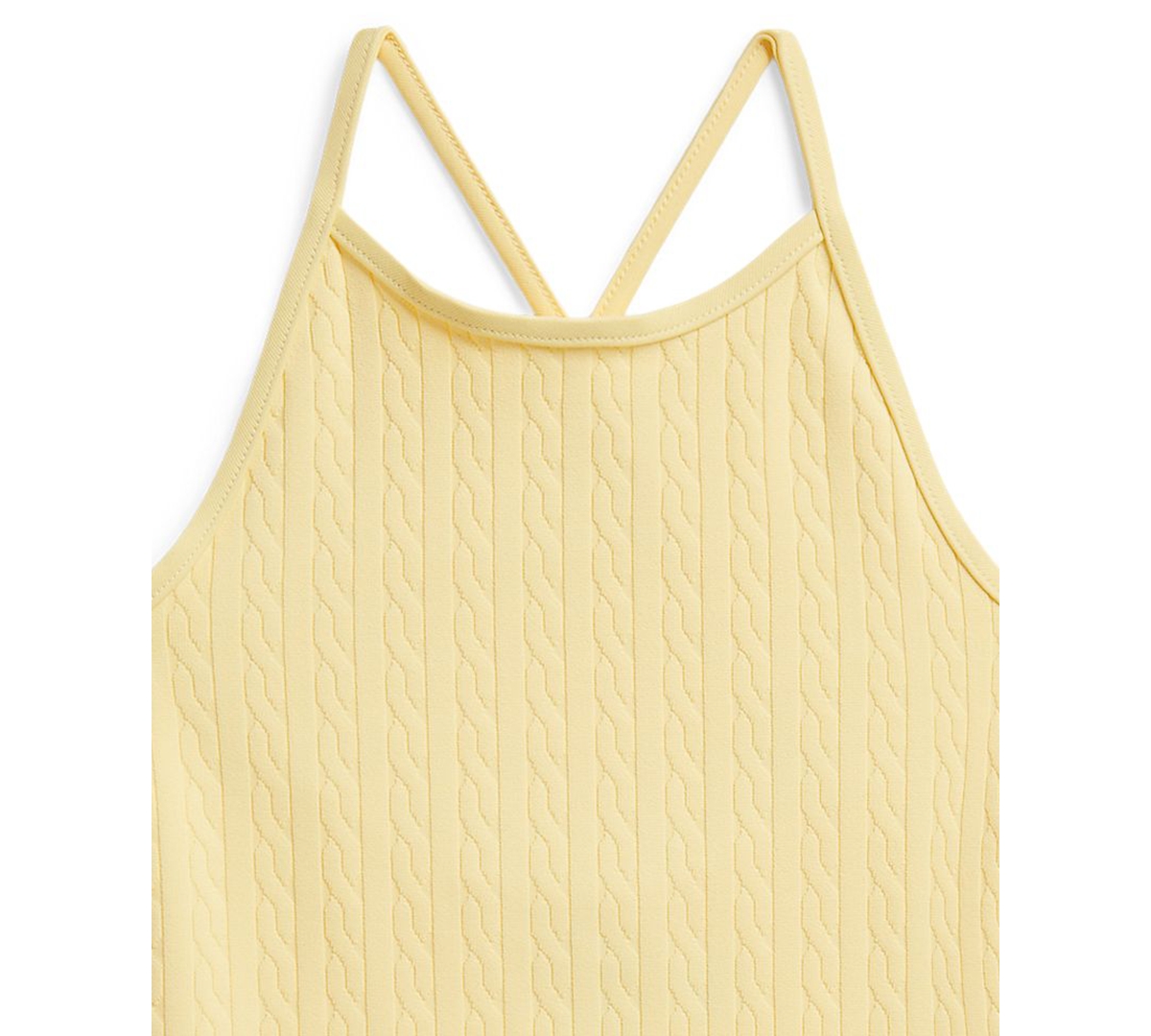 Polo Ralph Lauren Girls' 2-6X Mini-Cable Jacquard Round Neck One-Piece Swimsuit