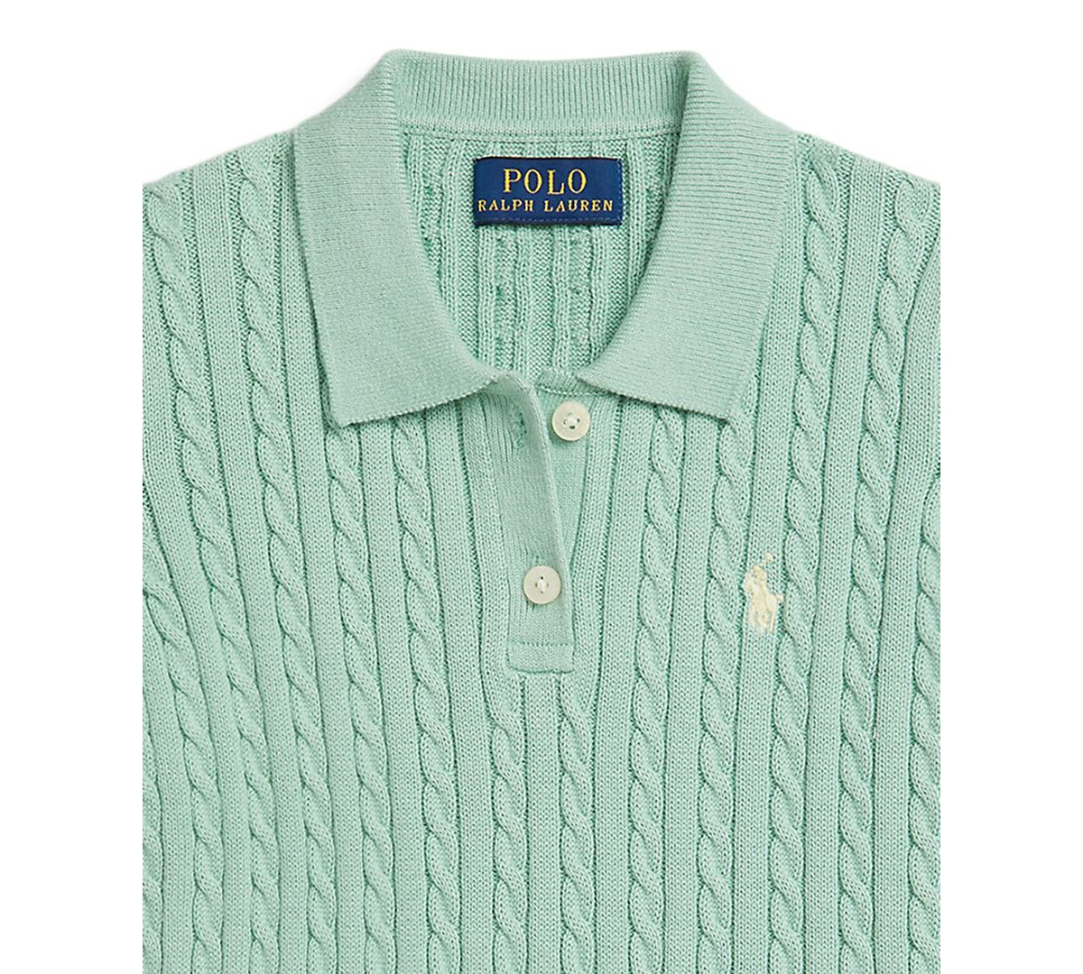 Polo Ralph Lauren Girls' 2-6X Mini-Cable Two-Button Placket Sweater