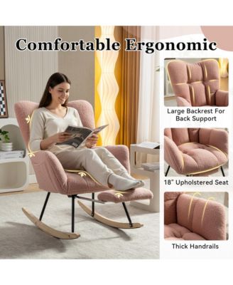 Modern Rocking Chair, Leisure Sofa Glider Chair, Comfy Accent Chair, Lounge Chair with High Backrest