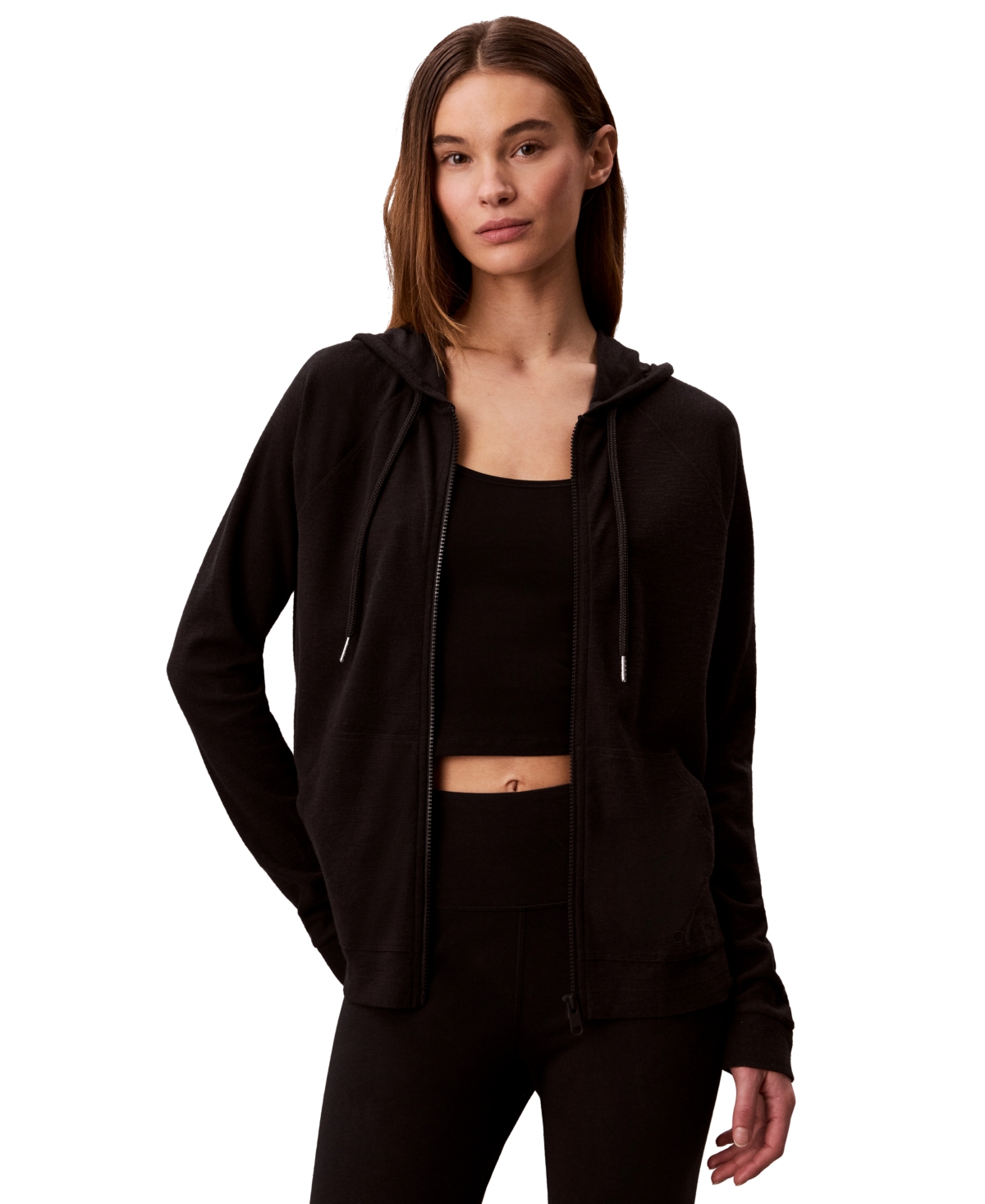 Calvin Klein Performance Women's Icon Sport Full Zip Lightweight Jacket - Black