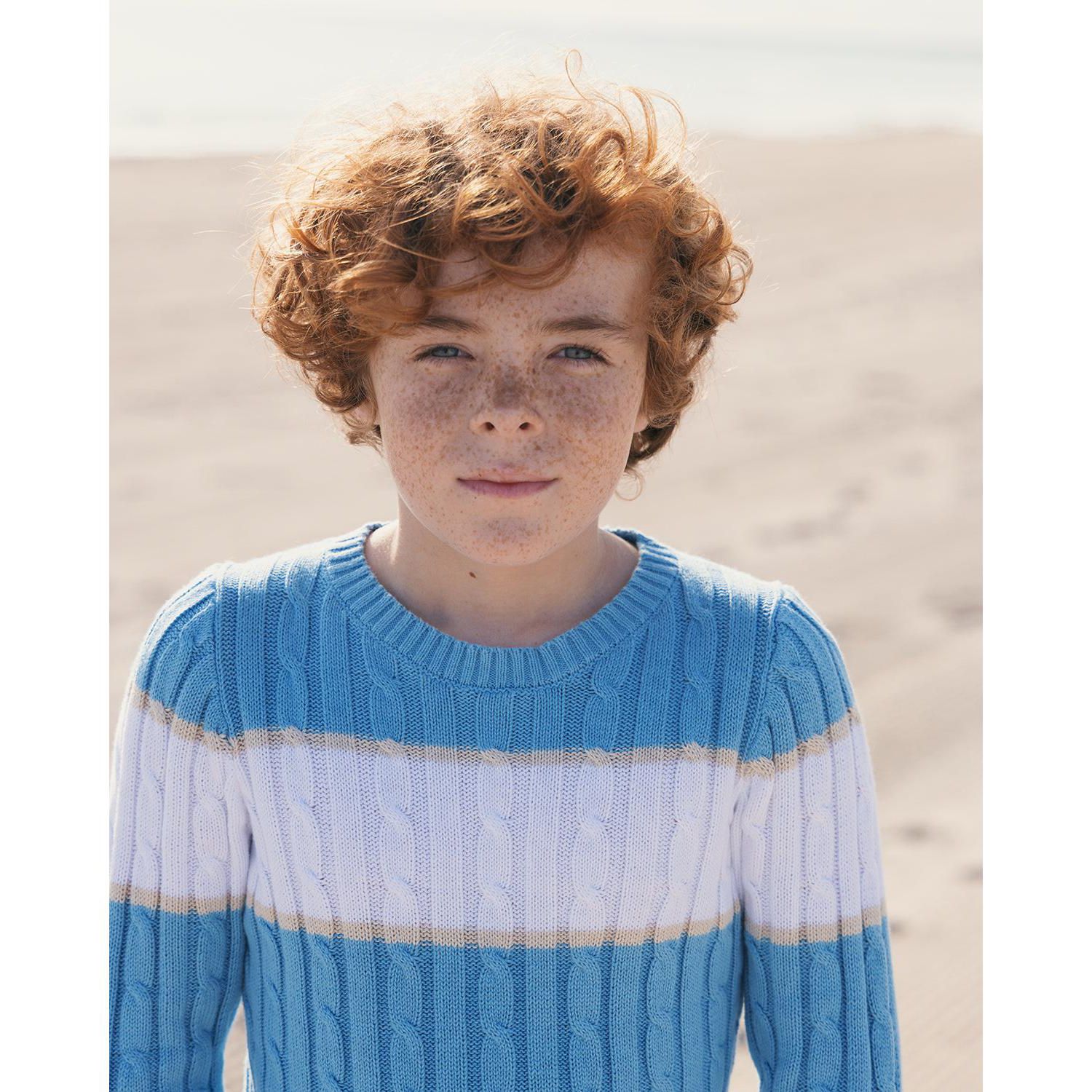 Toddler Boys' Organic Cable Crewneck Pullover Sweater