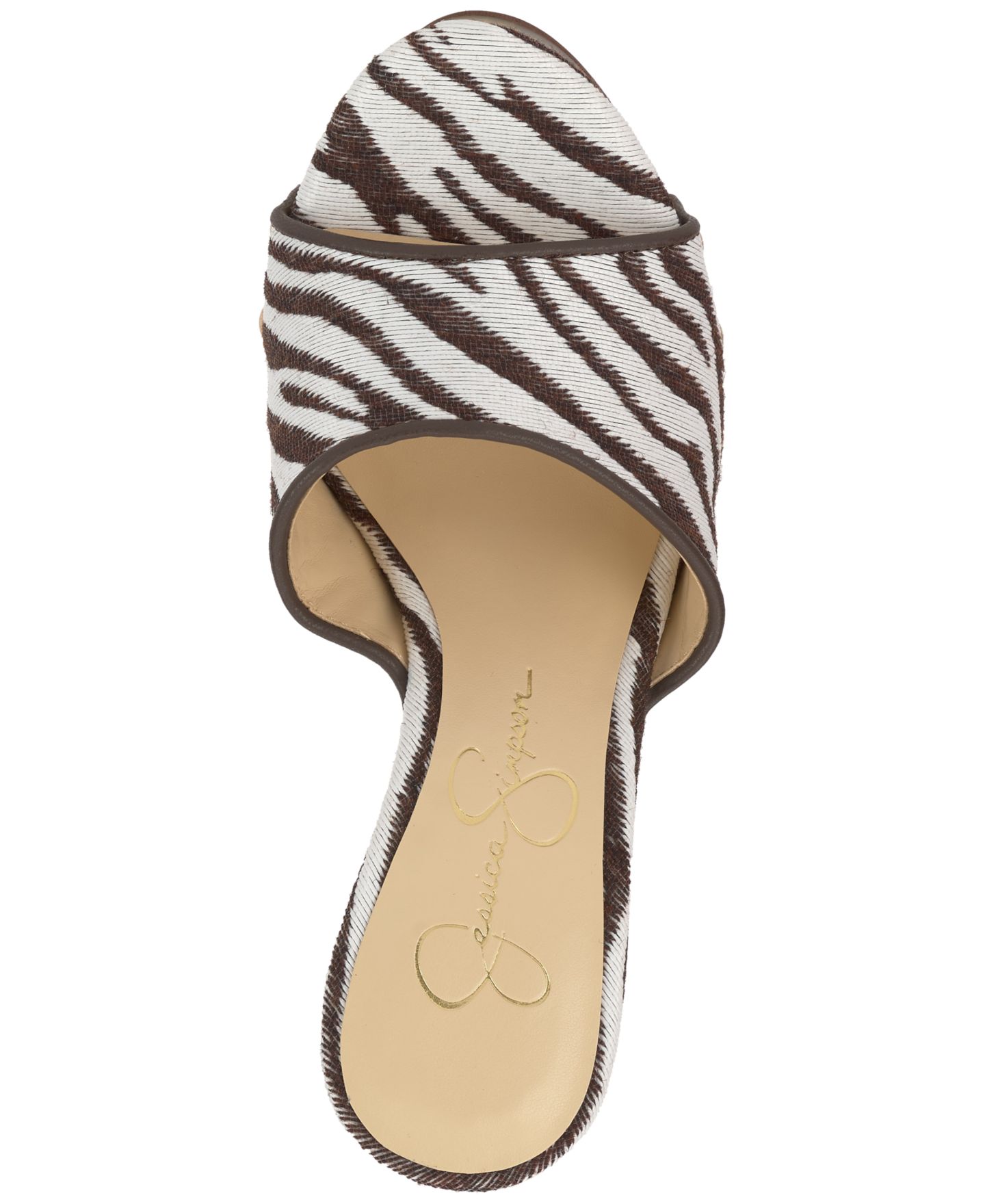 Женские сандалии Jessica Simpson Cynlia Platform Slip-On, цвет: Слоновая кость / Коричневый зебра — фото 4