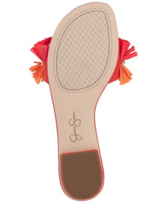 Women's Danive Raffia Fringe Flat Slide Sandals