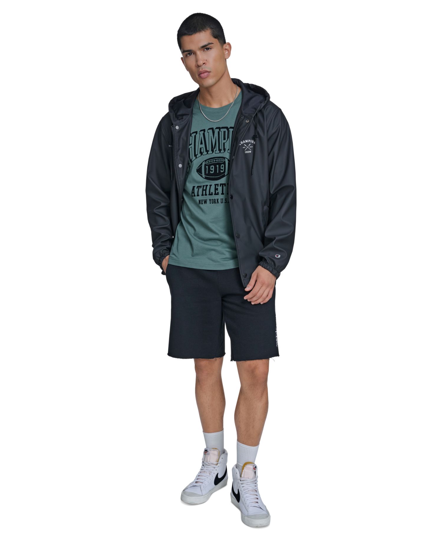 Men's Rubberized Hooded Rain Jacket