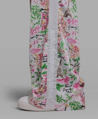 Women's Floral Border Print Mid-Rise Pants, Regular & Petite