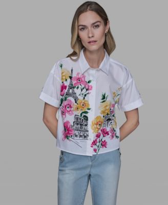 Women's Floral Collared Neck Blouse