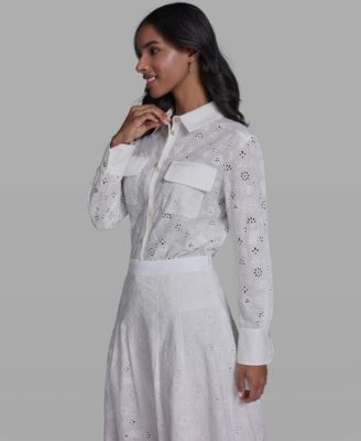 Women's Collared Long-Sleeve Blouse