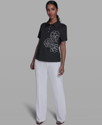 Women's Short-Sleeve Collared Blouse