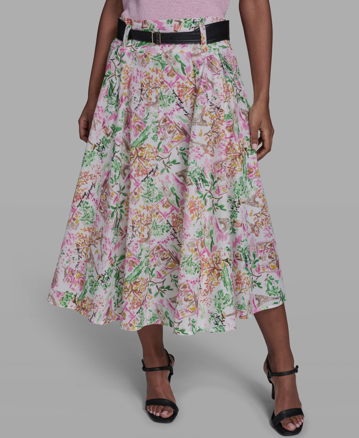 Women's All-Over Printed Midi Skirt