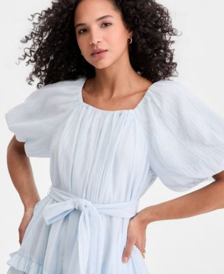 Women's Puff Sleeve Square-neck Mini Dress