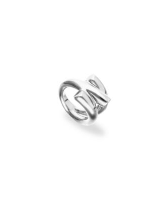 Sterling Silver Plated Alloy Ring in the Shape of a Tube