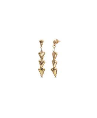 18K Gold Plated Heart Shaped Long Earrings