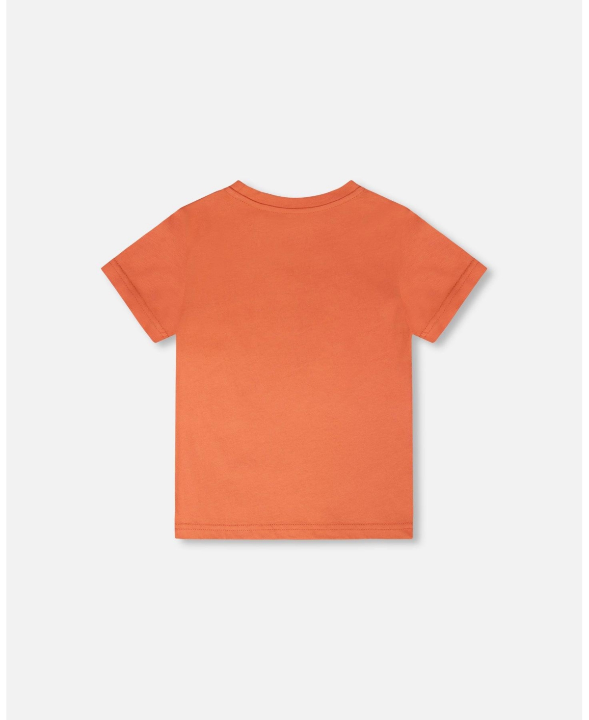 Deux par Deux Toddler Boys ganic Cotton Jersey T-Shirt with Print Orange