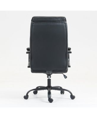 High Back Cotton Office Chair with Wide Seat & Height Adjustment, Grey