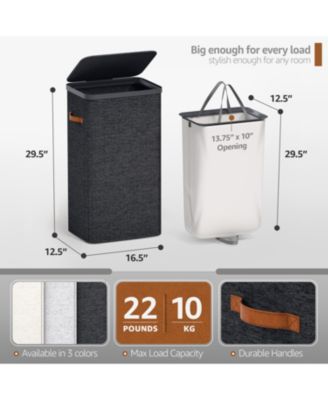 1-Compartment Laundry Basket with Removable Laundry Bag - Durable Organizer for Bathroom, Bedroom, or Laundry Room - Space Saving Design