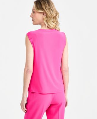 Women's Twist-Neck Extended-Shoulder Top