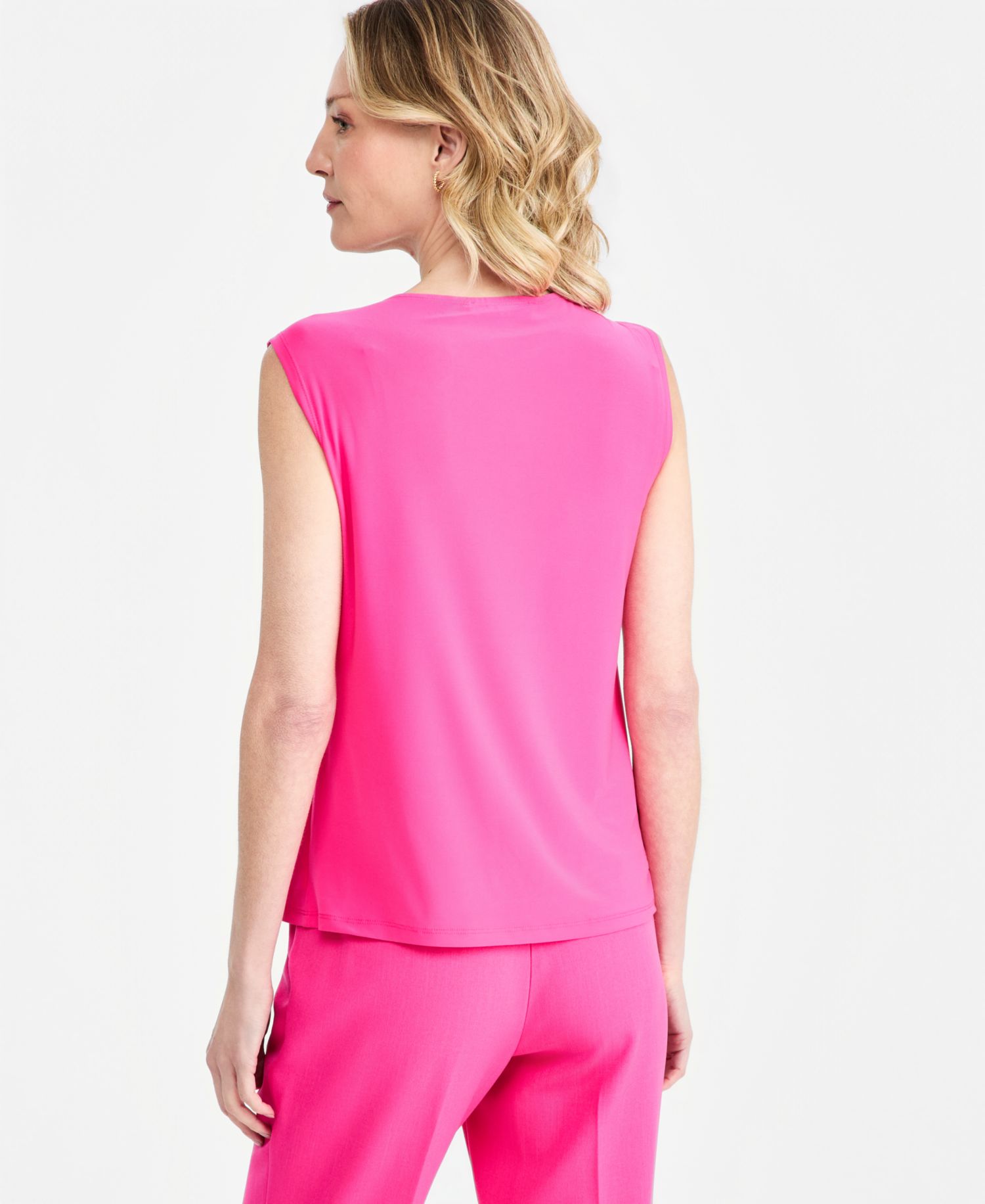 Petite Twist-Neck Sleeveless Top