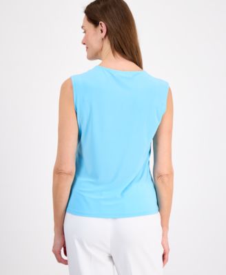 Women's Twist-Neck Extended-Shoulder Top