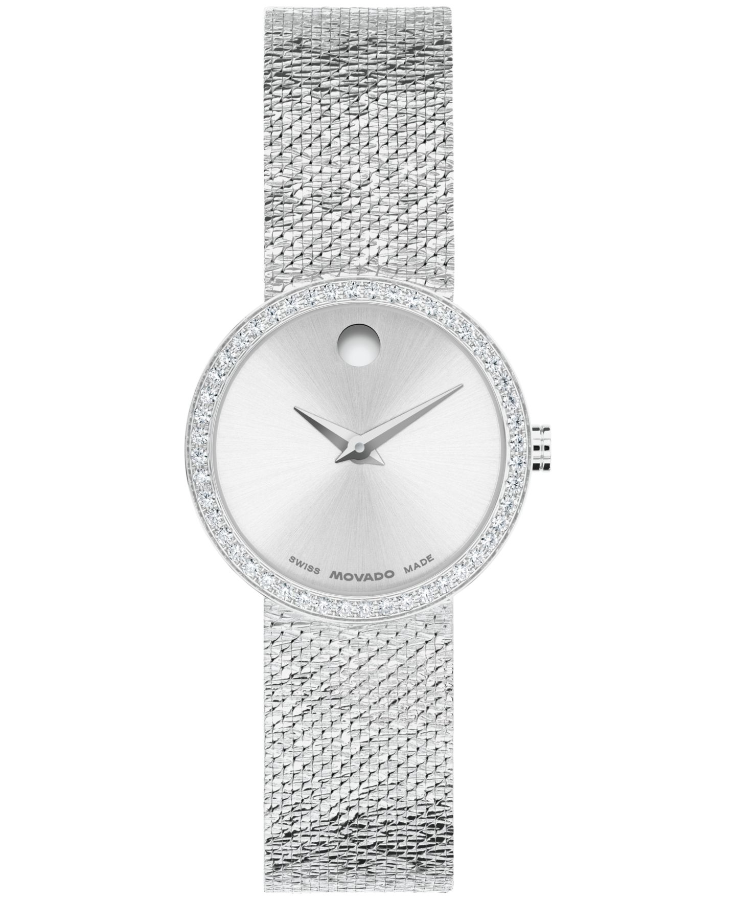 Женские часы Movado Museum Velura Lab Grown Diamond Swiss Quartz Stainless Steel Watch, 25mm — фото 1