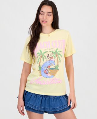 Juniors' Mickey Minnie Surf Graphic T-Shirt 