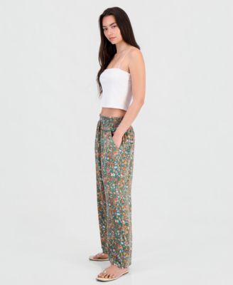 Juniors' Printed Wide-Leg Pants