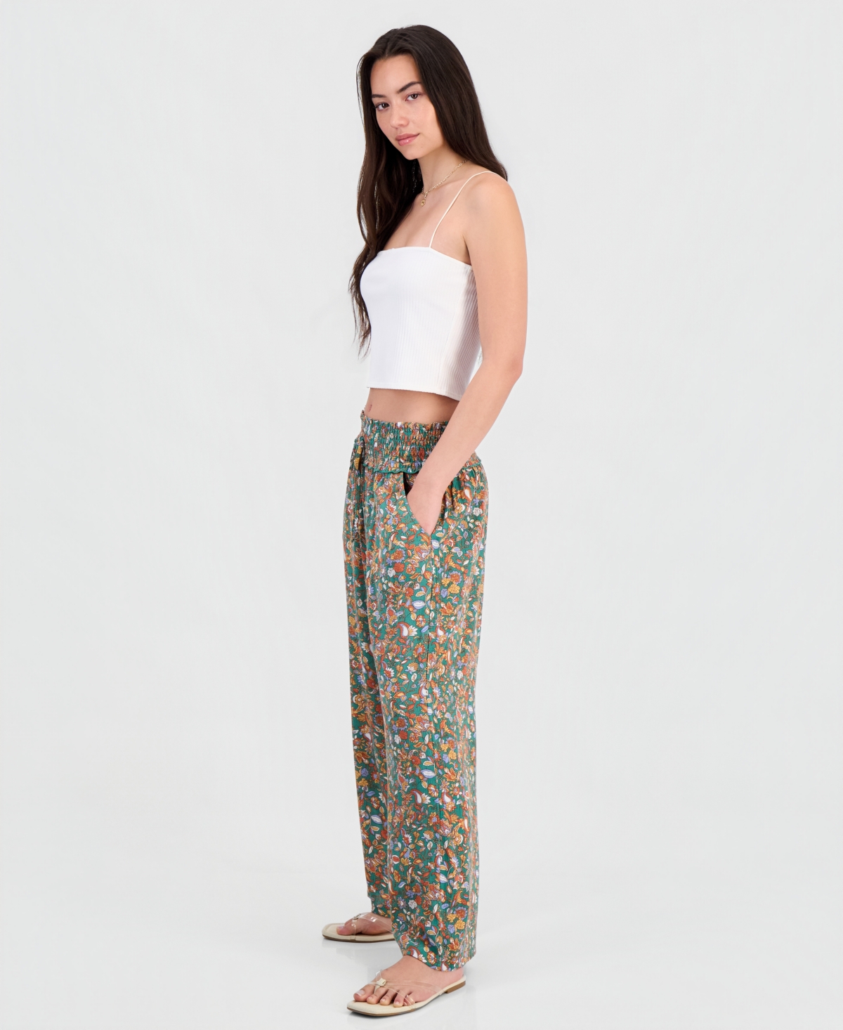 Kingston Grey Juniors' Printed Wide-Leg Pants