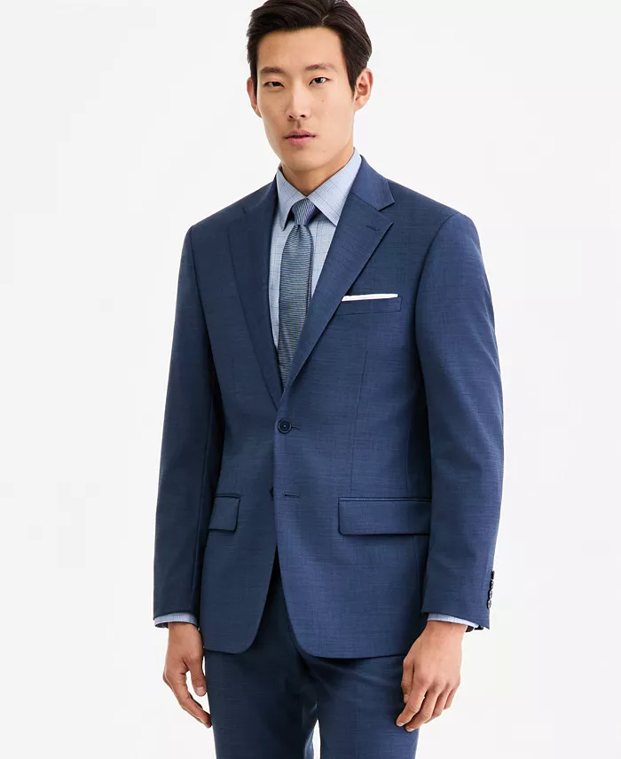 Men's Slim-Fit Wool-Blend Stretch Suit Jackets - thumbnail 9