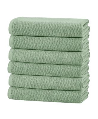 Textured Cotton Hand Towel Set, 6-Piece