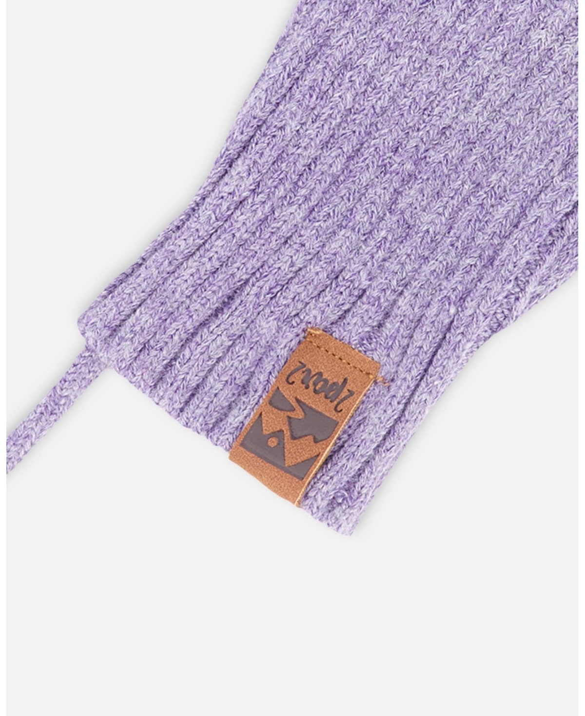 Deux par Deux Baby Girls Knit Mittens with Cord Lavender