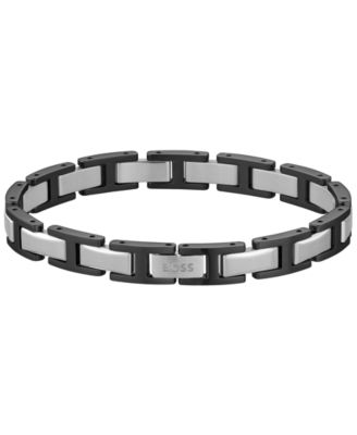Men Nolan Stainless Steel Ionic Plated Black Steel Bracelet