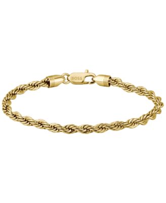 Men Myles Ionic Plated Thin Gold Steel Bracelet