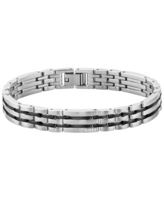 Men Wesley Stainless Steel Ionic Plated Black Steel Bracelet