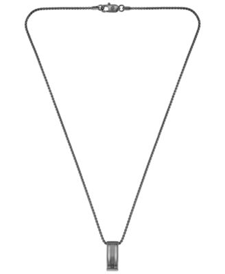 Men Brooks Ionic Plated Black Steel Necklace