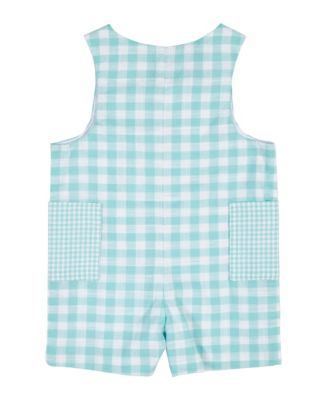 Baby Boy Gingham Linen Look Shortall