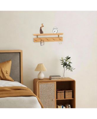 Handmade  Rack with Brass Hooks for Entryways and Living Spaces