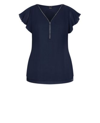 Women's Zip Fling V-neck Top