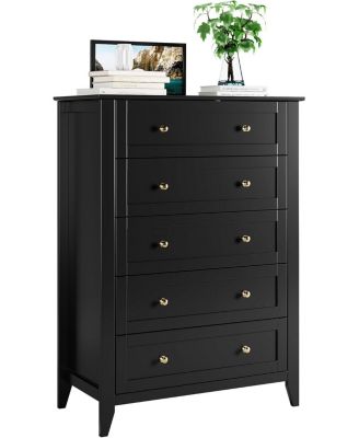 5 Drawer Dresser, Wooden Chest of Drawers for for Office, Storage Cabinet Organizer Drawers for Living Room