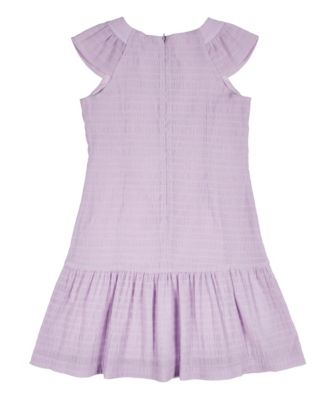 Big Girls Crinkle Lawn Dress With Shirred Hem Ruffle