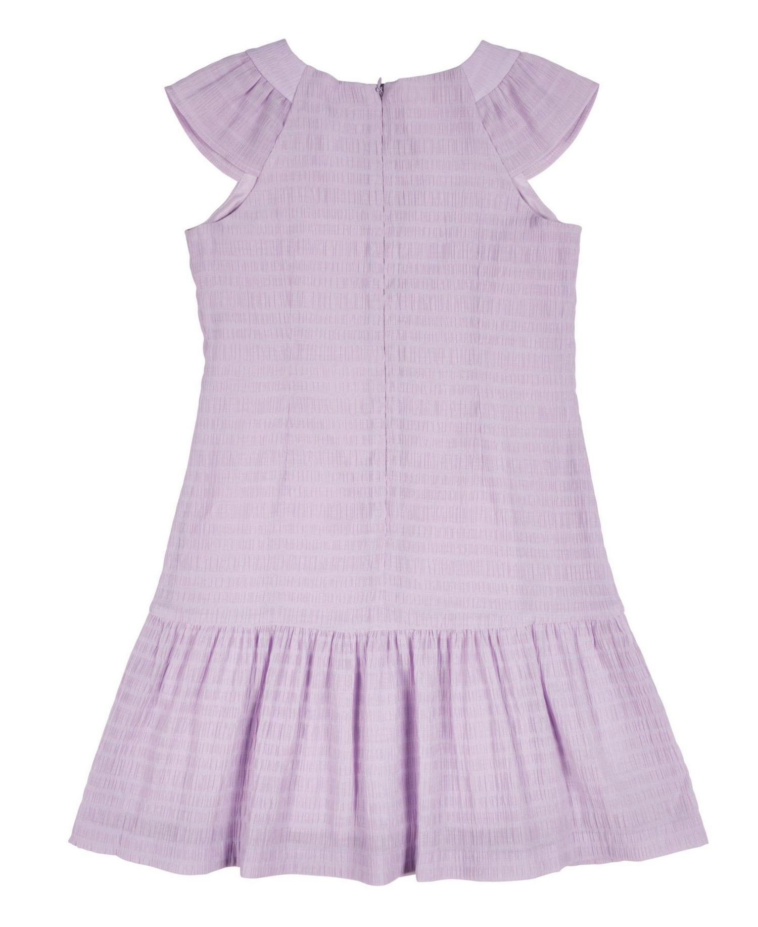 Big Girls Crinkle Lawn Dress With Shirred Hem Ruffle
