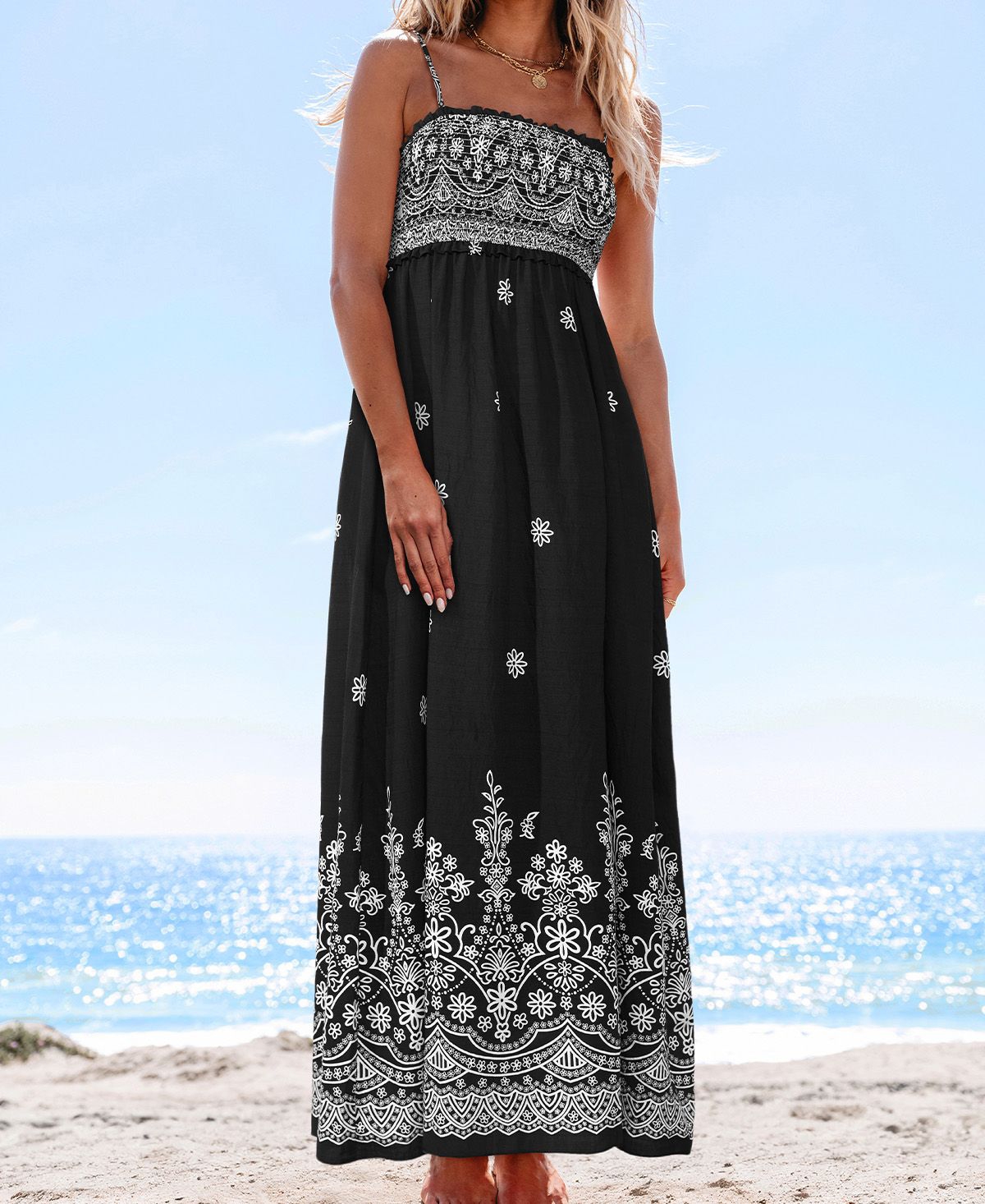 Cupshe Women's Sedona Floral Maxi Beach Dress